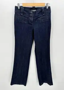 Ann Taylor Factory Jeans Women 0 Blue Dark Wash Denim Curvy Fit Just Below Waist