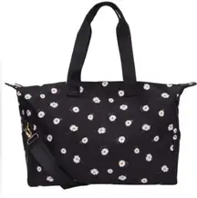 New Alice + Olivia Stacey Bendet Daisy Print Black Duffle Bag/Weekender