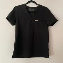 FIGS Black Catarina Scrub Top Uniform Nurse Doctor One Pocket Women's size Small