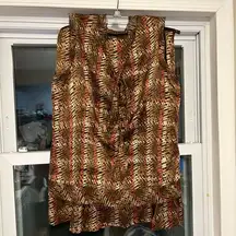 Kate Hill 2pc 100% Silk Summer/Spring Business Set Plaid & Velvet Trim Size 12