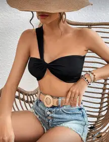 Shein: Black One Shoulder Bandeau