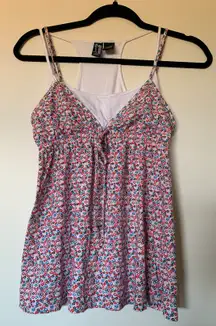 Floral Double Layer Tank Top