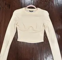 SheIn Cream Long sleeve Top