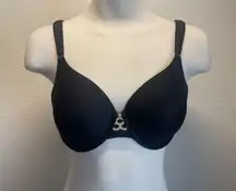 Olga to a tee underwire contour t shirt bra size 36c black molded cup comfort