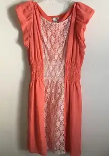 Pinky Coral Pink Lace Dress