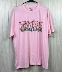 Hanes  Heavy Weight Womens Tshirt XL Single Stitch Vintage Tennessee Pink Bird