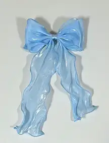 Blue Frill Bow Hair Clip Accessory 🩵