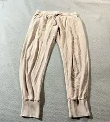 Mono B Tan 100% Cotton Pull On Jogger Pants Pockets Size Large EUC