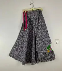 Reversible Wrap Maxi Skirt BIN175