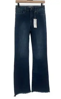 JUST USA Jeans SZ 27 Slim Bootcut Denim NWT Dark Denim Fray AB109 Cotton Stretch