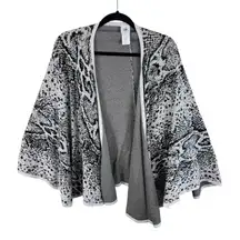 CAbi 100% Cotton Serpent Wrap Snakeskin Print Black White One Size