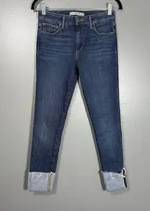Joe's Women's Cuff Crop Midrise Medium Wash Carpi Jeans - Size 26 - Stretch Jean
