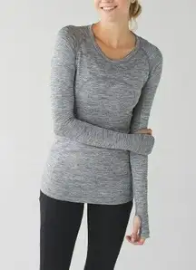 Lululemon Long Sleeve Swiftly Shirt Top Tee Heather Gray Grey 10