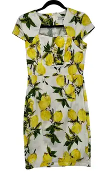 Grace Karin Women's Lemon Print Square Neckline Fitted Mini Dress Size S
