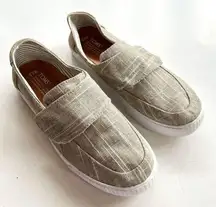 Toms  Altair Beige Fabric Slip On Velcro Sneakers ADJUSTABLE STRAP Size 8.5‎