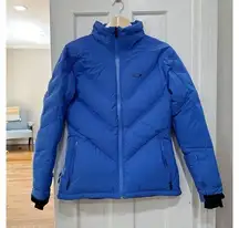 Oakley Snow Down 2L Black Down Jacket Blue Puffer Coat Size S