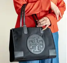 Ella Black Nylon Tote