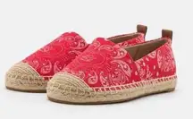 Ralph Lauren Cameryn III Bandana Print Canvas Espadrilles ~ Size 11 💛🍄