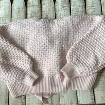 Altar’d State cropped tie back bow sweater size M Pink
