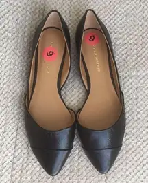 NWT Tommy Hilfiger Black Leather D'orsay Flats comfy