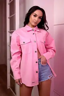 Unlabeled Bubble Gum Pink Shirt Jacket