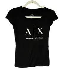 ARMANI EXCHANGE Black WOMEN TSHIRT AX STRETCH COTTON JERSEY TEE Size XS