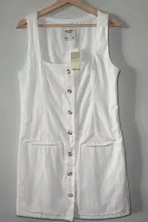Abercrombie & Fitch Dress Womens M White Sleeveless Button Front Vest NWT