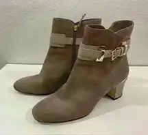 Joan & David‎ Women’s Suede Leather Tan Color Ankle Booties Size 9.5