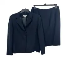 Le Suit Essentials Women’s 14P Black Blazer Skirt Suit Set Petite 2-Piece