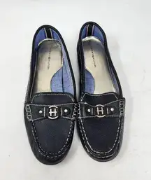 Tommy Hilfiger  Leather Slip-on Riona Driving Shoes Loafers Flats Navy Size 10 M