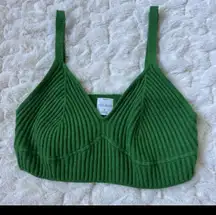 Green Sweater Crop Top Size Medium