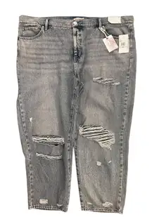 Jessica Simpson Harmony High Rise Straight‎ Distressed Glitter Blue Jeans 22W