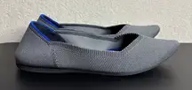 Rothys Pebble Grey Birdseye The Point Flats Shoes size 7