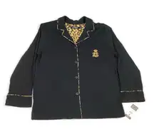 Lauren Ralph Lauren Button Front PJ Pajama Sleep top shirt 