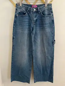 Edikted Carpenter Jeans Baggy Wide Leg Raw Hem Small