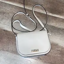 Kate Spade Womens Laurel Way Carsen Saffiano Leather Crossbody Bag White Small