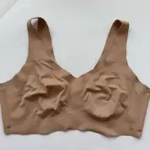 Honey love V Neck Bra Underwire Free Shaping Removable Size Large Seamless Nude