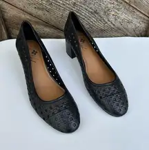 NEW Patricia Nash Pumps Allegra Black Cut-Out Woven Leather Size Eur 39.6 US 9.5