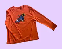 Vintage y2k Fashion Classics Halloween Embroidered Graphic Long Sleeve Tee 🔥