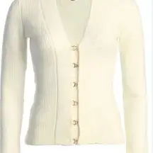 Elegant JLUXLABEL Cream Women's Sweater/cardigan size L