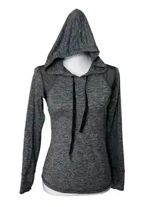 Alala Revolve Lightweight Soft Hoodie in Gray With Mesh Detailing Size Medium.