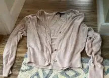 Light pink White House black market button down short cardigan (small)