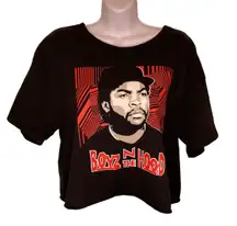 Boyz N The Hood Cropped Short Sleeve Tshirt Black White Red Size XL