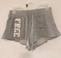 H&M Gray Athletic Shorts with 'FREE' Print