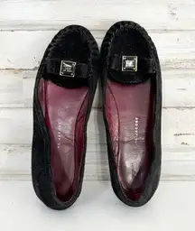 Marc Jacobs Women Black Sued Rounded Toe 35.5 EUR Ballet Flats Size US 5