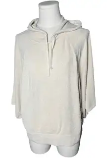 Barefoot Dreams CozyChic Ultra Lite Hoodie XS Beige Knit Pullover Sweater