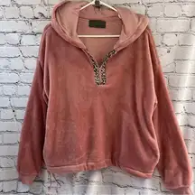 Sunday in Brooklyn  Anthropologie Rose Pink Hooded Fleece Sweatshirt Size Medium