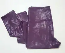 Zyia Plum Metallic Plus Light N Tight High Rise 7/8 Leggings Size 6-8