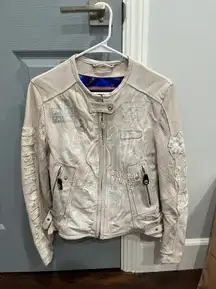 Light pink Super g psycho motorcycle jacket 