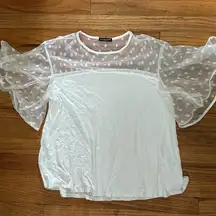 cha cha vente  White Lace Womens Top Size Medium